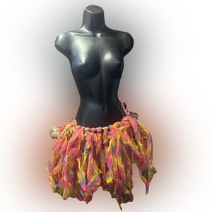 Vibrant Handmade one of a kind rainbow Tulle Mini Skirt
